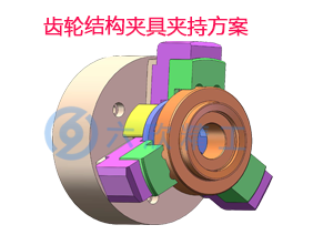 三爪卡盤齒輪結(jié)構(gòu)夾具夾持方案
